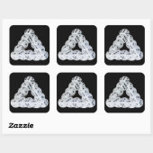 Optische illusie dobbelstenen vierkante sticker (Vel)