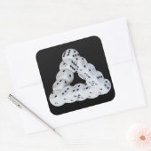 Optische illusie dobbelstenen vierkante sticker (Envelop)