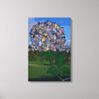 Optische illusie: een bloem groeit in Dolores Park Canvas Afdruk