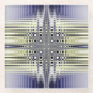 Optische illusie kleurrijke fractal glazen onderzetter