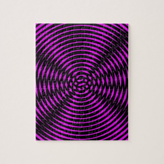 Optische illusie kleurrijke neonroze zwart, helder legpuzzel (Verticaal)