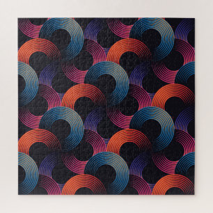 Optische illusie: metalen lineaire ringen. legpuzzel