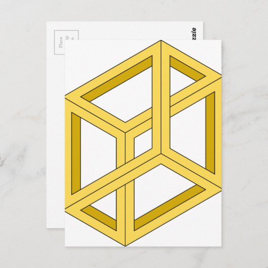 Optische illusie Onmogelijke illusie 3d geometrie Briefkaart (Voorkant / Achterkant)