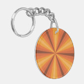 Optische Illusie Oranje Acryl Sleutelhanger (Voorkant Links)