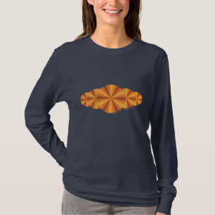 Optische Illusie Oranje Dames Donkere T-shirt