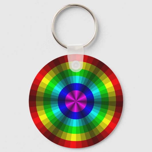 Optische Illusie Regenboog Sleutelhanger (Voorkant)