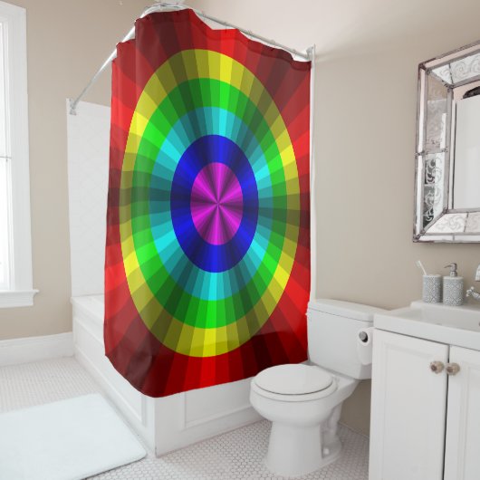 Optische illusie regenbooggordijn douchegordijn (In situ)