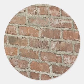 Optische Illusie Rode bakstenen muur Ronde Sticker