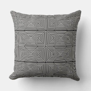 Optische Illusie Zwart & Wit Geometrisch Kussen