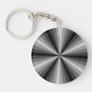 Optische Illusie Zwarte Acryl Sleutelhanger
