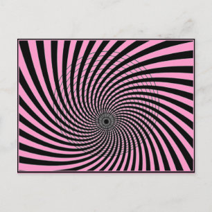 OPTISCHE ILLUSIEGRAFISCHE AFDRUKKING IN PINK BRIEFKAART