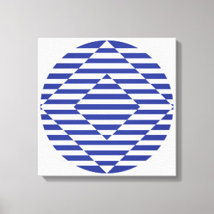 Optische kunst in donkerblauw 16 "x 16" wandkunst canvas afdruk