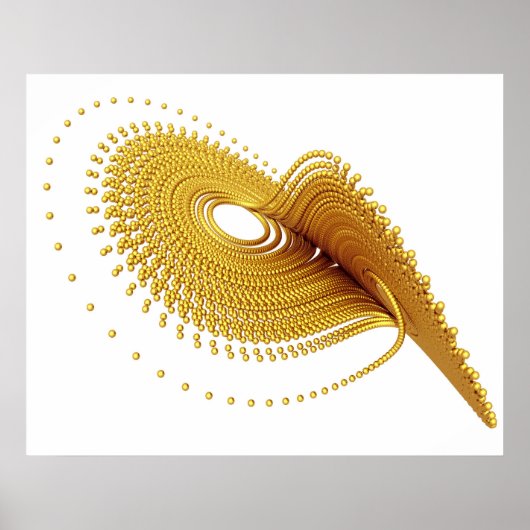 Optische kunst Lorenz Golden Fractal Attractor twe Poster (Voorkant)