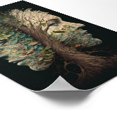 Optische lichtbomen met blaasende bladeren poster (Hoek)