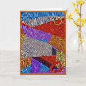 Optische relatie Abstracte Pop Art Wenskaart Kaart (Gele Bloem)