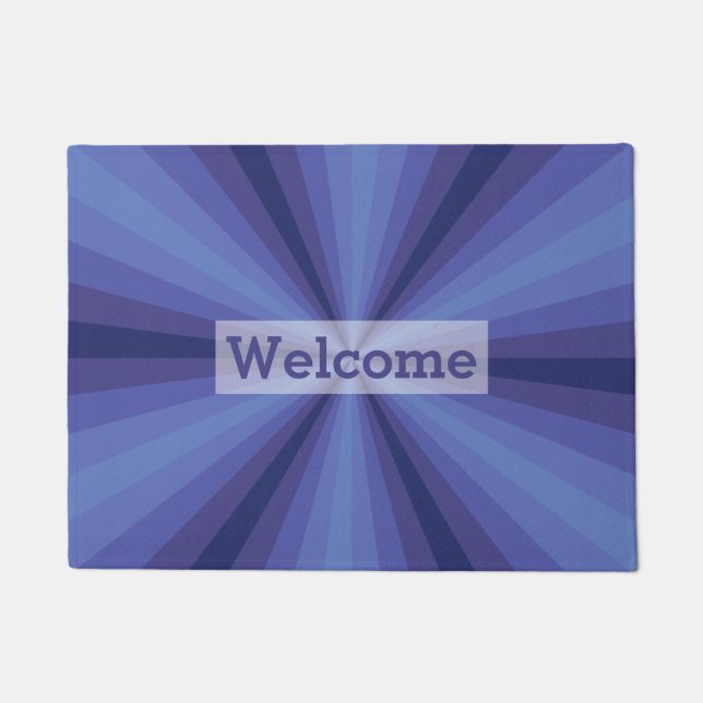 Optische verlichting Blauwe Doormat Deurmat (Voorkant)