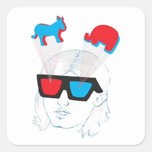 Optische verlichting vierkante sticker (Voorkant)