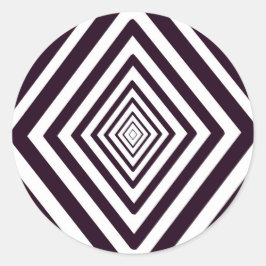 Optische verlichting zwart-wit diamant ronde sticker