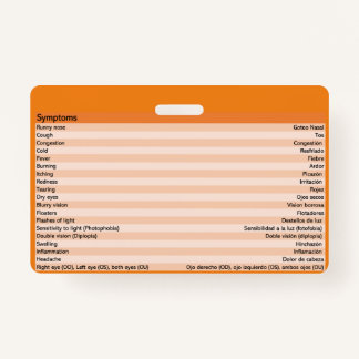 Optométrie Badges Médicales Espagnols