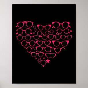 Optometrie Oogjes Hart Valentijnsdag Poster