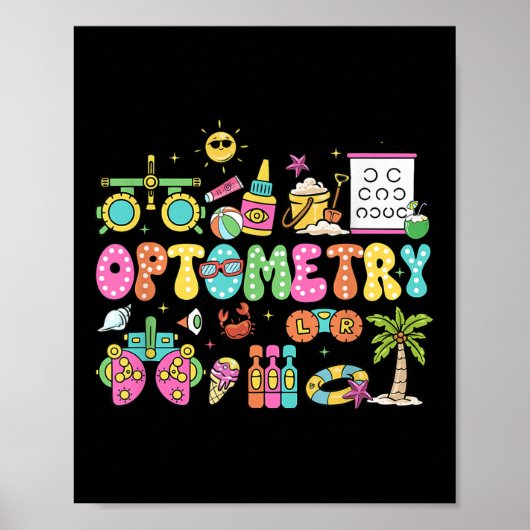 Optometrie Zomer Vibes Oogheelkunde Tech Oogarts Poster (Voorkant)