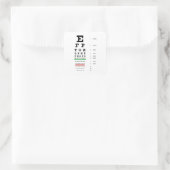 Optometrieontwerp met oogdiagram vierkante sticker (Tas)