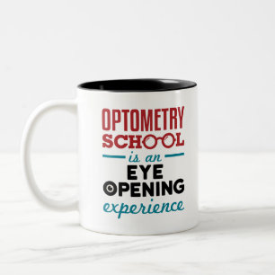 Optometrieschool is een opening in het oog tweekleurige koffiemok