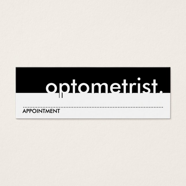 optometrist afspraakkaart mini visitekaartjes (Voorkant)