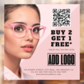 Optometrist Bril Bedrijf QR-code Raamsticker (Vel 2)