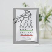Optometrist Chart Invitations Kaart (Staand voorkant)