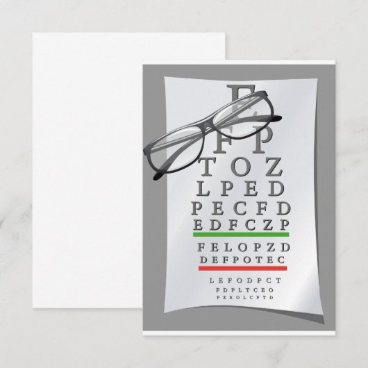 Optometrist Chart Invitations Kaart (Voorkant / Achterkant)