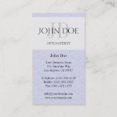 Optometrist Chart Light Blue Visitekaartje (Achterkant)