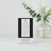 Optometrist Chart Stripes Black Visitekaartje (Staand voorkant)