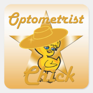 Optometrist Chick #10 Vierkante Sticker