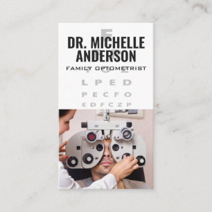 Optometrist Dokter Phoropter Apparatuur Sessie Visitekaartje