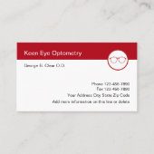 Optometrist en brillenontwerp visitekaartje (Voorkant)