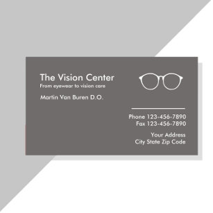 Optometrist en gezichtsverzorging afsprakenkaartje