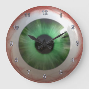 Optometrist Eye Doctor Spooky Fun Green Eye Clock Grote Klok