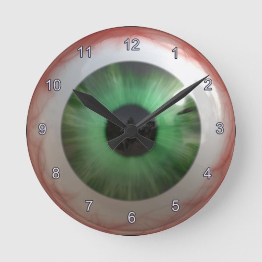 Optometrist Eye Doctor Spooky Fun Green Eye Clock Ronde Klok (Voorkant)