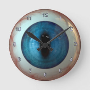 Optometrist Eye Doctor Weird Fun Blue Eye Clock Ronde Klok