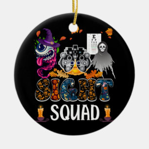Optometrist Halloween Sight Squad Witch Pumpkin op Keramisch Ornament
