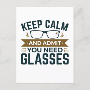 Optometrist Keep Calm Advertentie U heeft bril nod Briefkaart