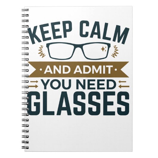 Optometrist Keep Calm Advertentie U heeft bril nod Notitieboek (Voorkant)