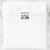 Optometrist Keep Calm Advertentie U heeft bril nod Ronde Sticker (Tas)