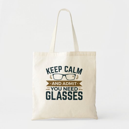 Optometrist Keep Calm Advertentie U heeft bril nod Tote Bag (Voorkant)