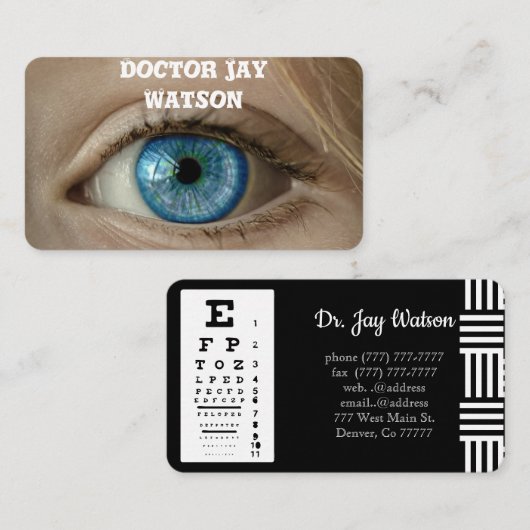 Optometrist Oftalmoloog Visitekaartje (Voorkant / Achterkant)