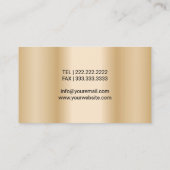 Optometrist oogbril Modern Gold Metallic Visitekaartje (Achterkant)