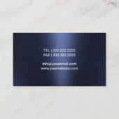 Optometrist Oogglazen Modern Navy Blauw Visitekaartje (Achterkant)