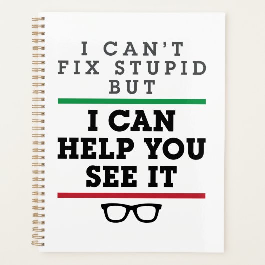 Optometrist Optometrie Oftalmologie Zie Stupid Planner (Voorkant)