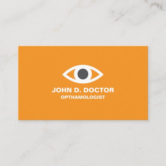 Optometrist oranje visitekaartje (Voorkant)